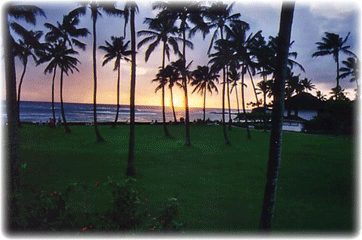Sunset view from the private lanai at Kiahuna 22